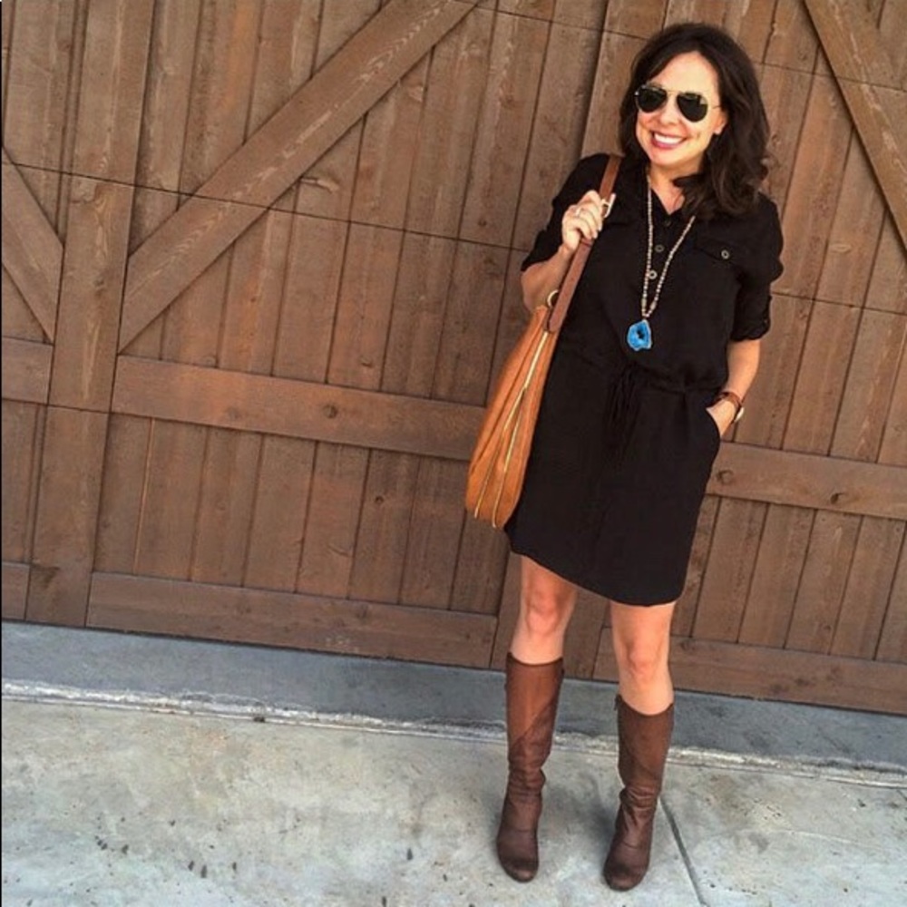 Calvin Klein Black Zipper Front Dress